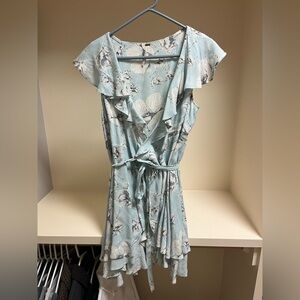Free People blue floral wrap dress